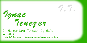 ignac tenczer business card